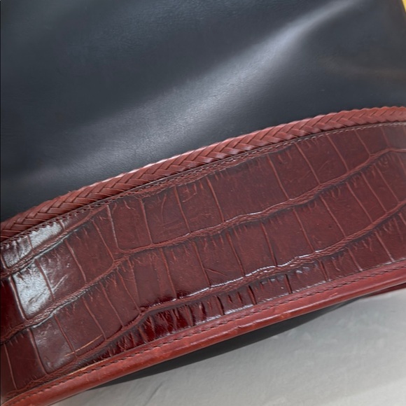 VINTAGE NWOT Brighton Black and Brown Structured Tote Bag - Picture 3 of 6